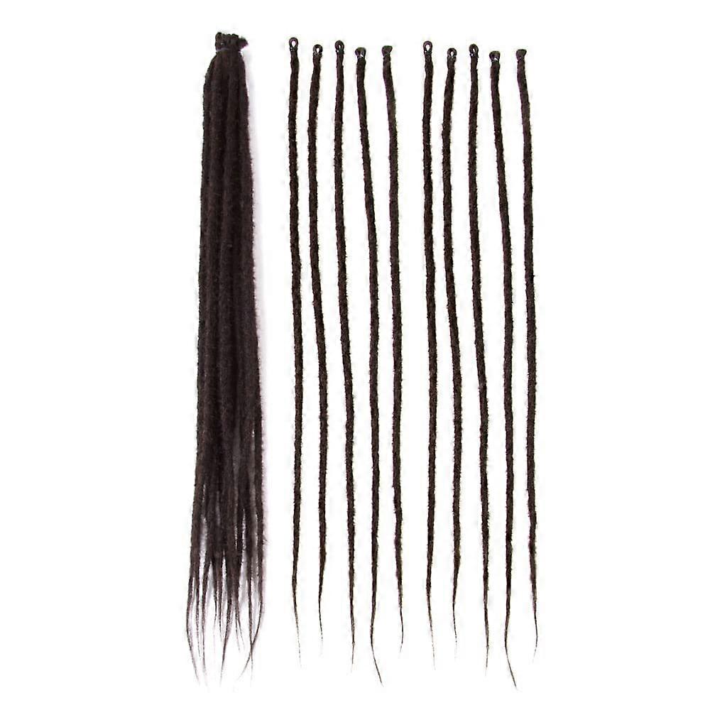 0.6cm Thin Synthetic Dreadlock Extensions 20 Inch Brown 12 Strands Lightweight Easy Install
