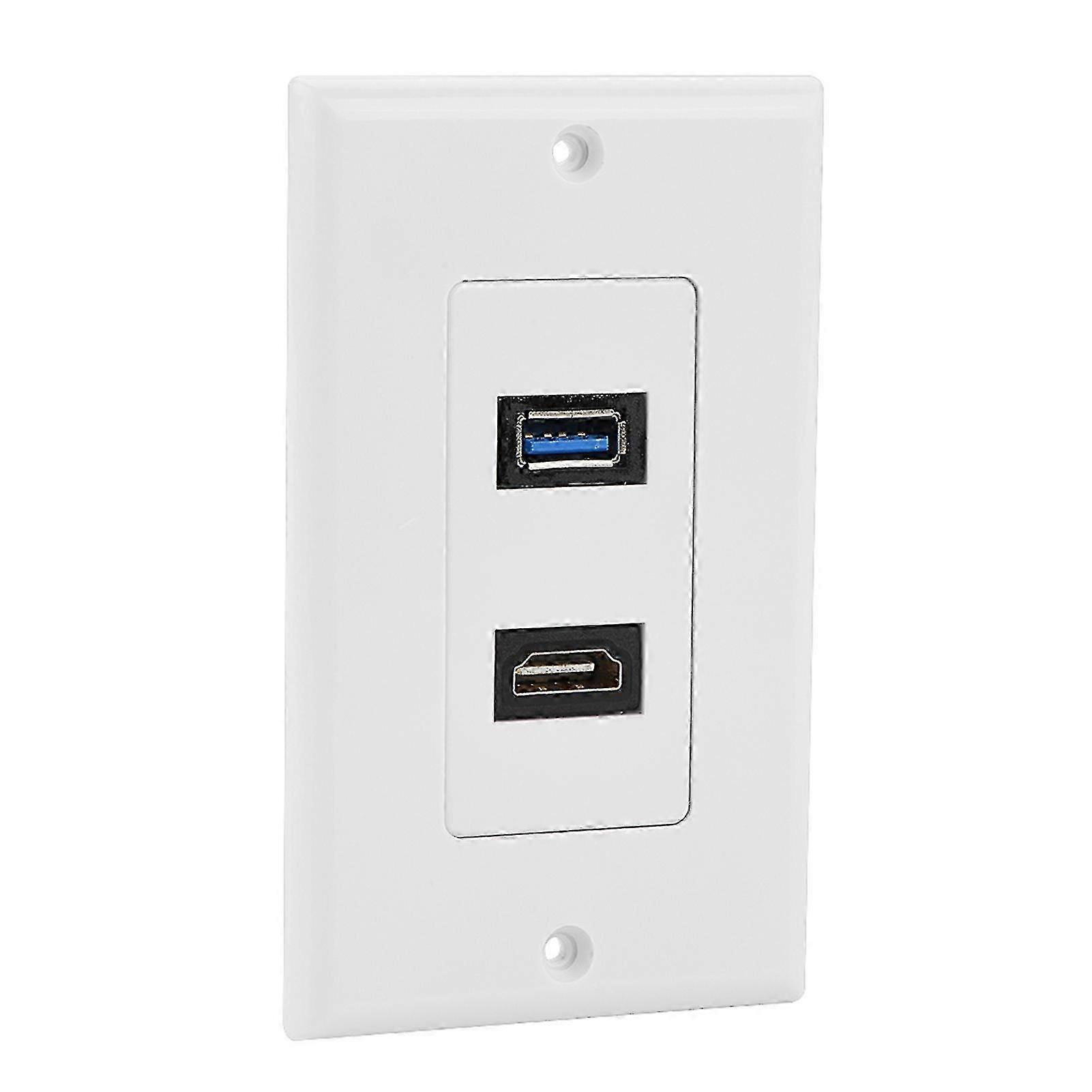 HDMI USB3.0 Two in one Integrated Multimedia Wall Panel Audio Video Socket