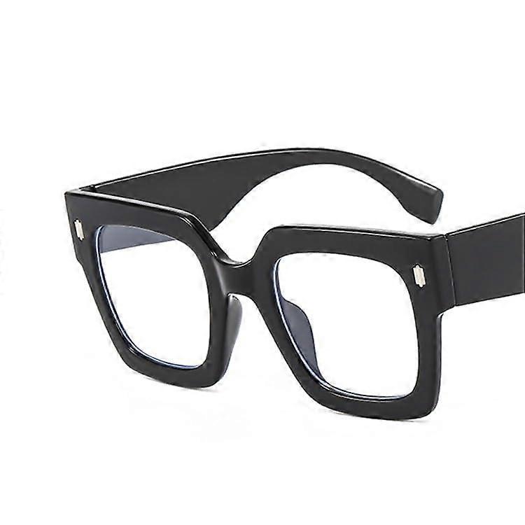 Oversized Blue Light Blocking Reading Glasses +2.50 Black, Large Square Anti Eye Strain Frames