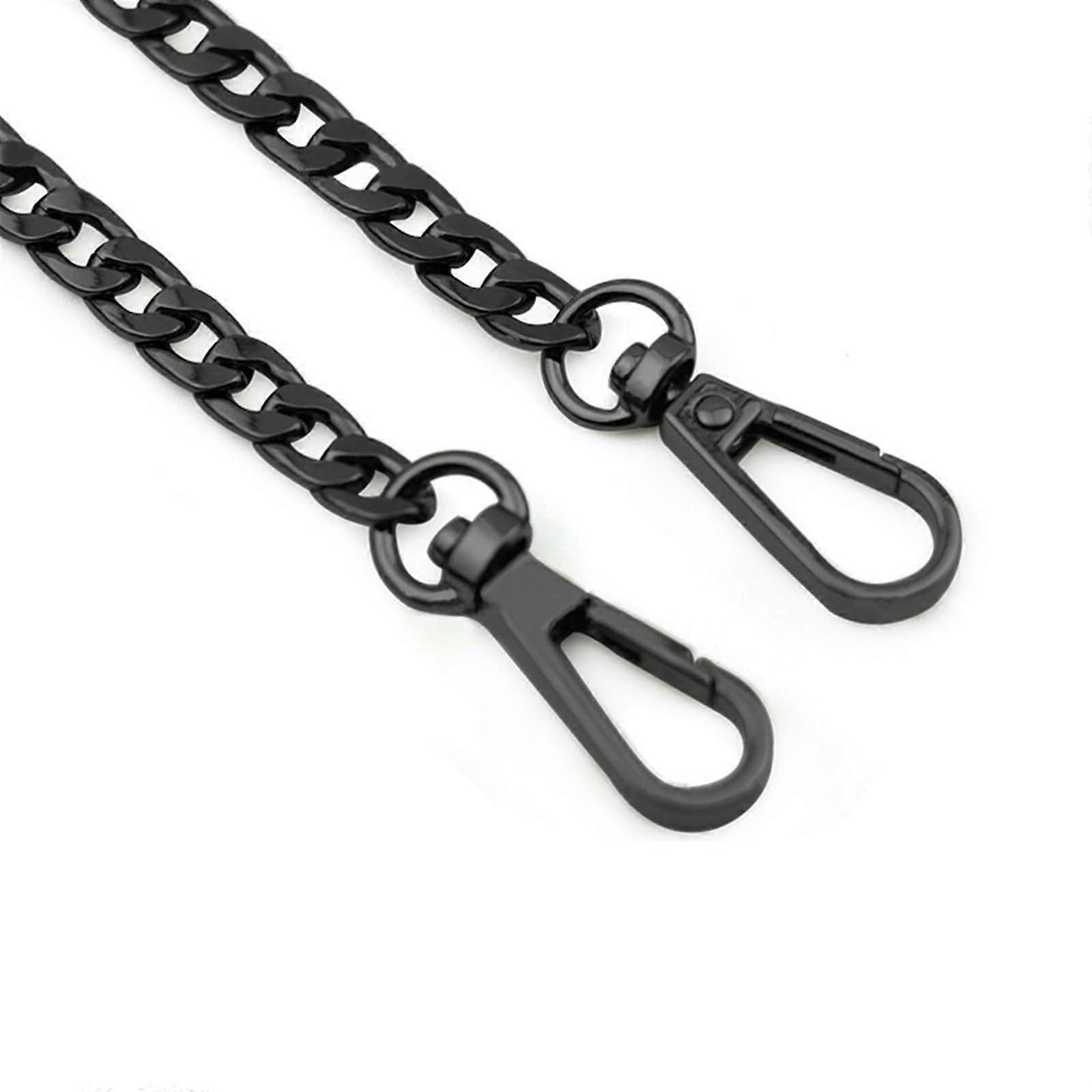 Handbag Replacement Chain Black Metal Strap 40cm Aluminum Shoulder Bag Accessory Secure Clasp