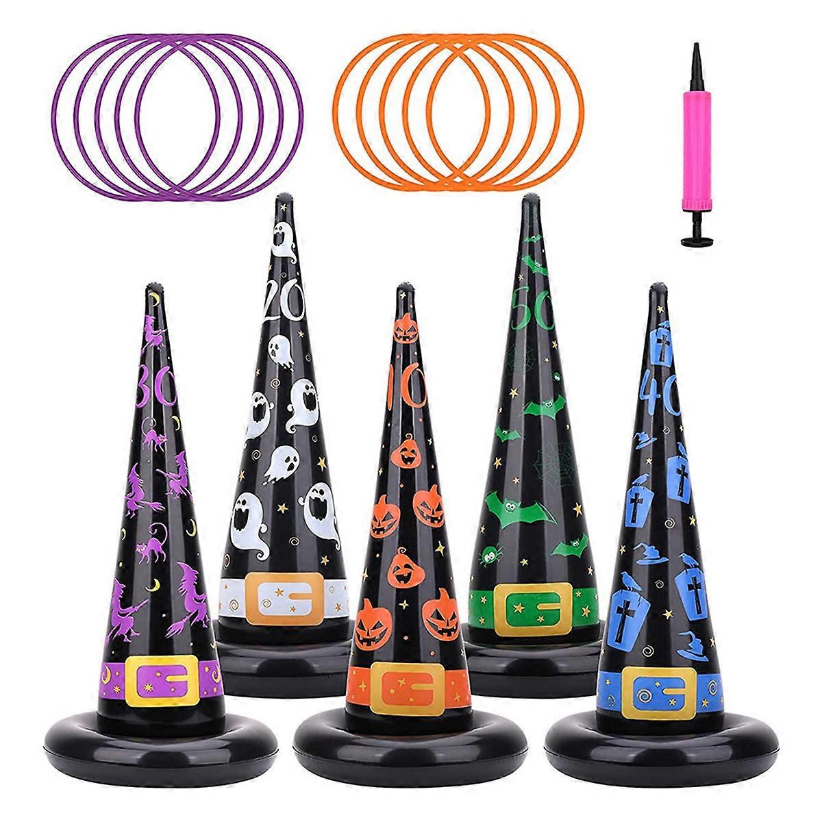 Halloween Games, Inflatable Witch Hat Ring Toss Game
