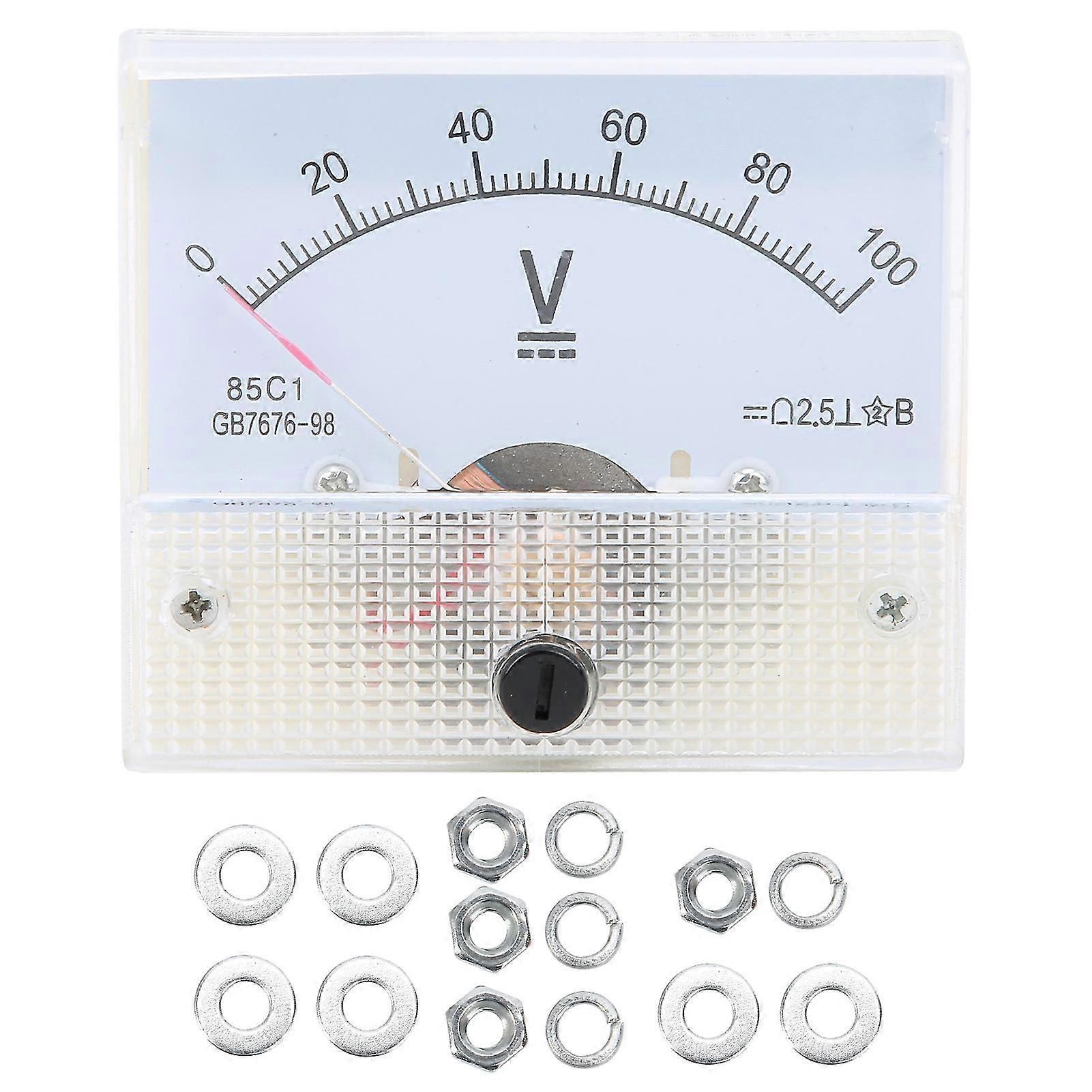 Pointer DC Voltmeter Panel Volt Voltage Meter Measuring Instrument 85C1 DC 0~100V