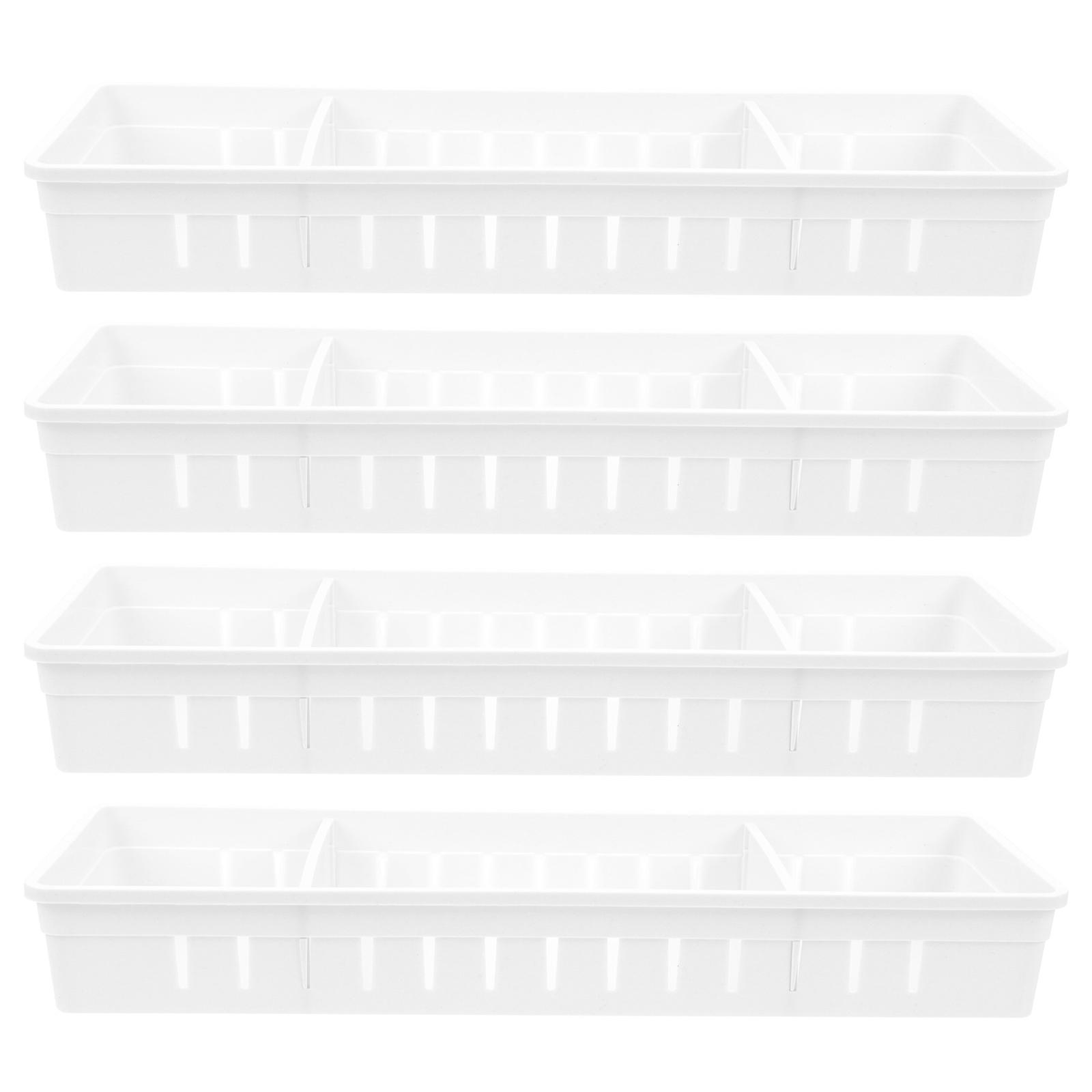 Drawer Cutlery Box Plastic Storage Boxes for Kitchen Use 4Pcs Set