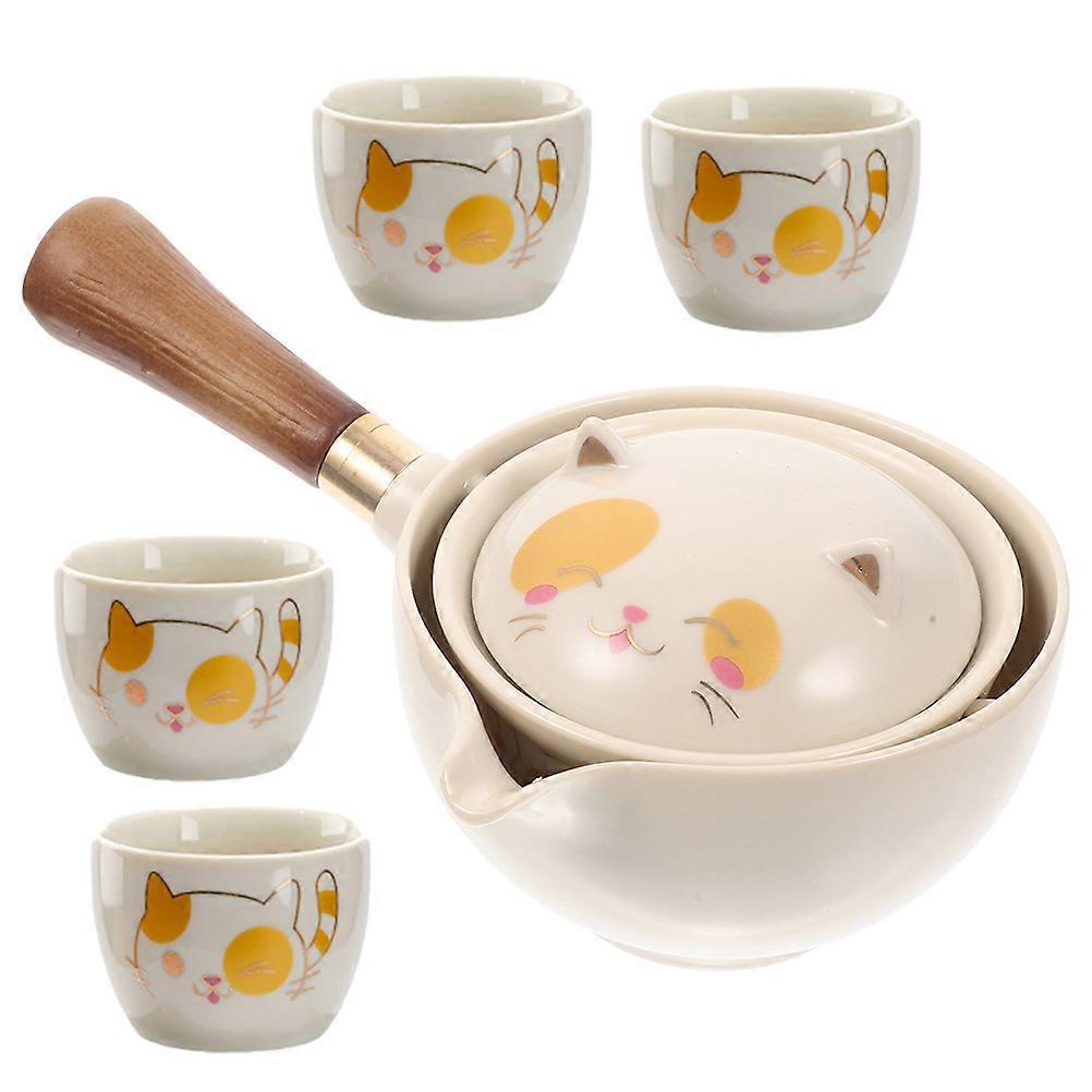 Automatic Tea Ceramic Tea Pot with Cup for Home 1Set
