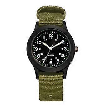 Fashion Men Round Dial Nylon Band Outdoor Sports Business Quartz Wrist Watch