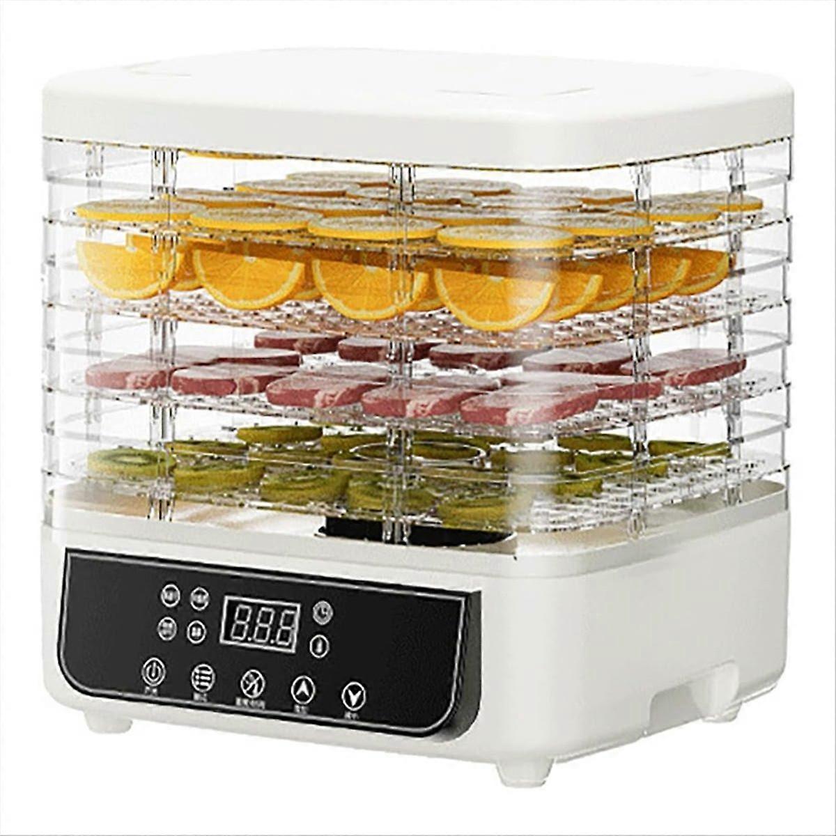 5-Tier Transparent Food Dehydrator Adjustable Timer US Plug