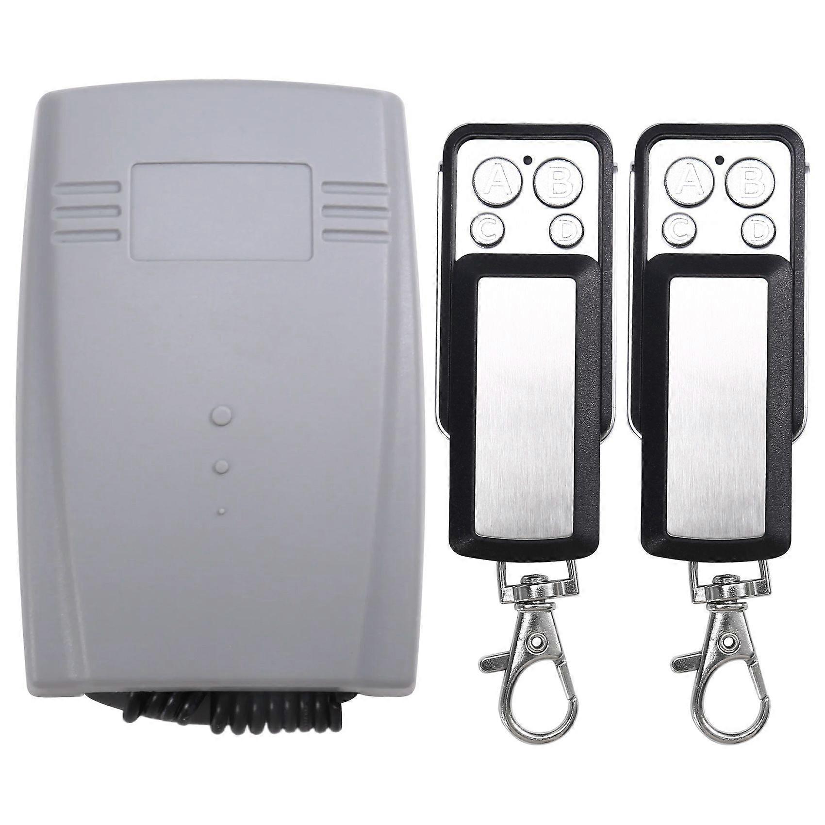 Garage Door Receiver 2CH 433MHz Remote Controller for Door Gate Fixed Learning Rolling Code Universal