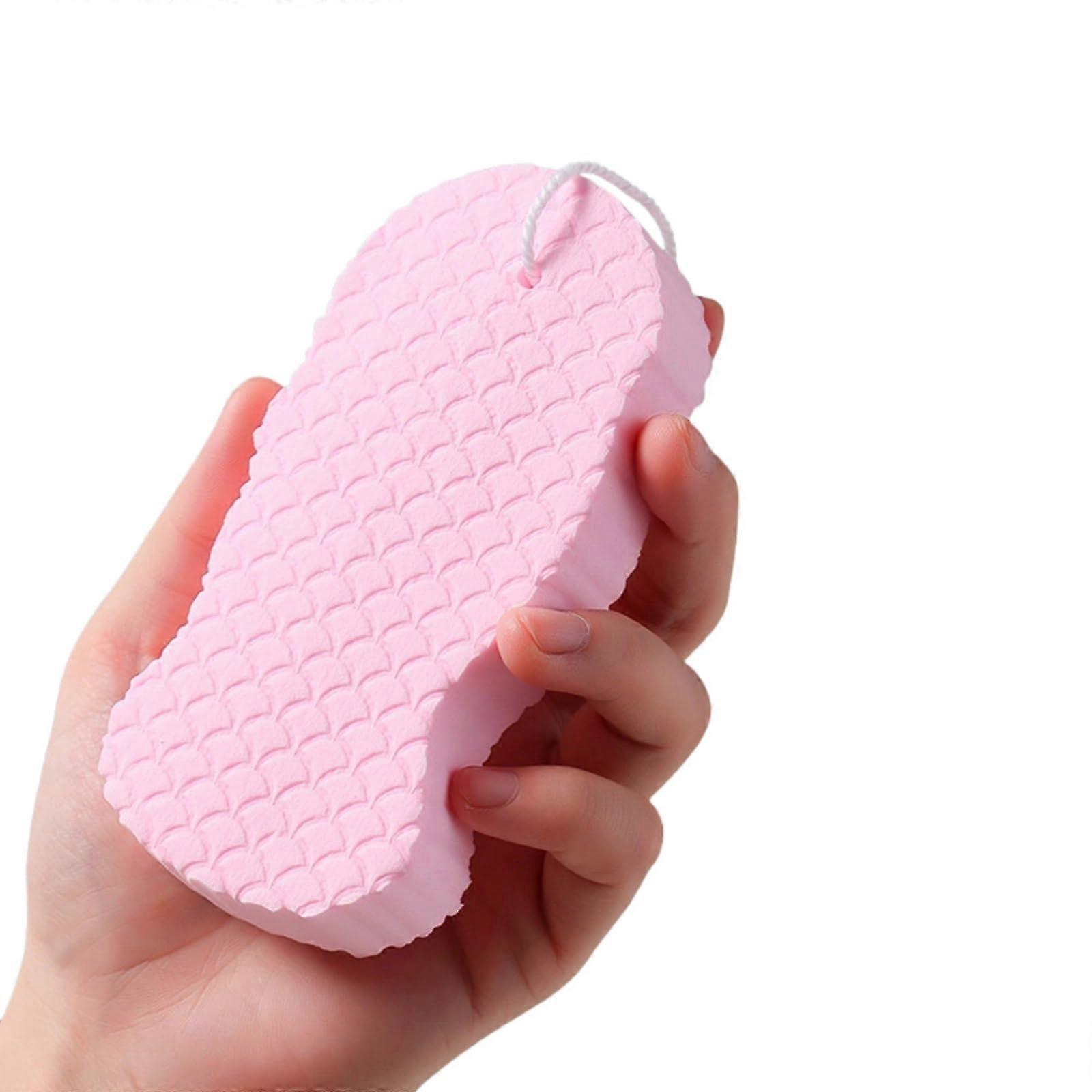2 Sets 3D Bath Sponge with Fish Scale Pattern, Soft Exfoliating Shower Loofah for Sensitive Skin
