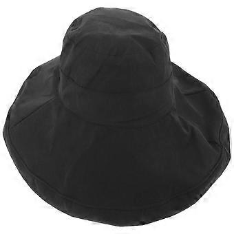 Outdoor Women Black Cotton Bucket Hat for Summer Fashion