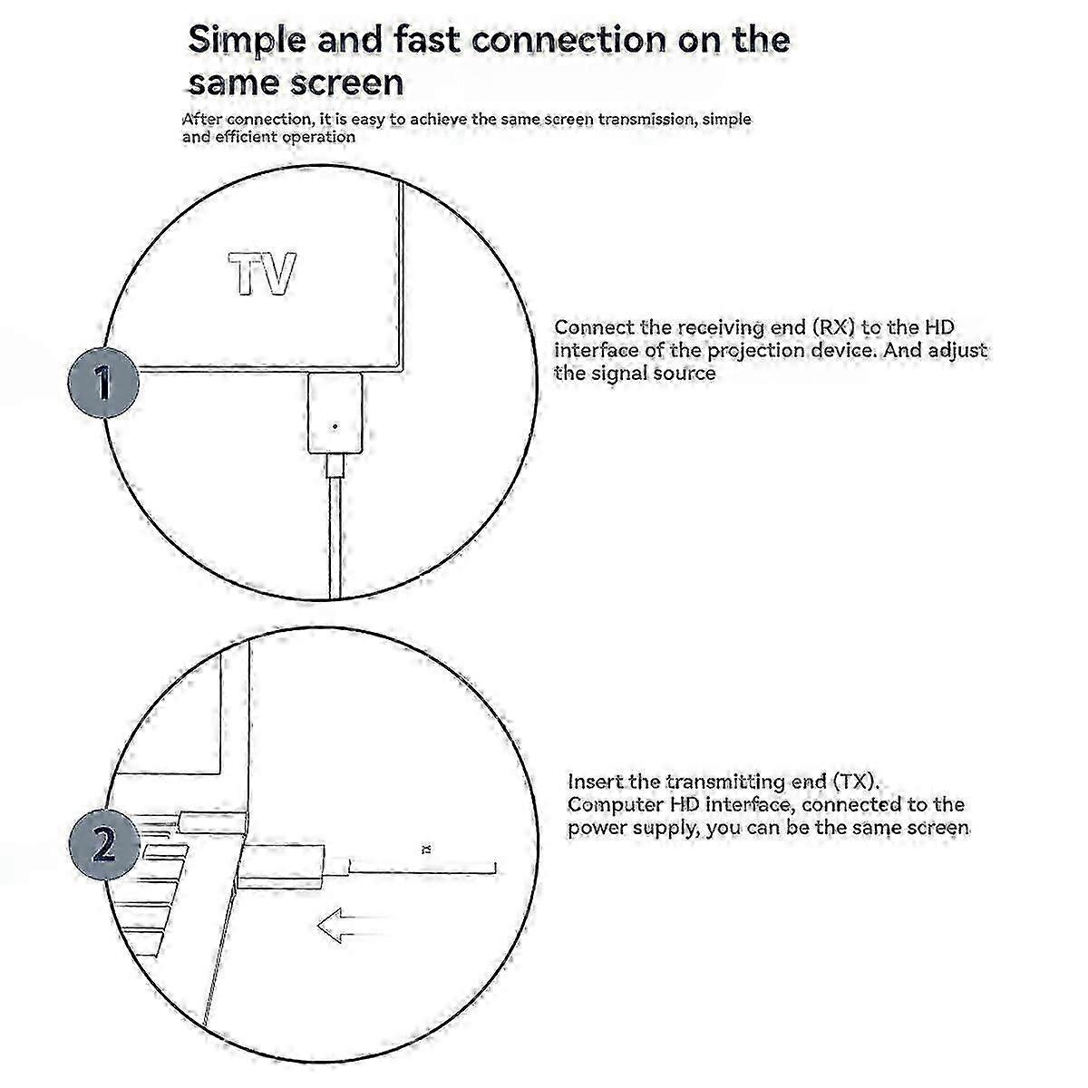 Compatible Wireless Transmitter Receiver Extender Kit Wireless Display Dongle compatible with TV Camera Streaming Projector