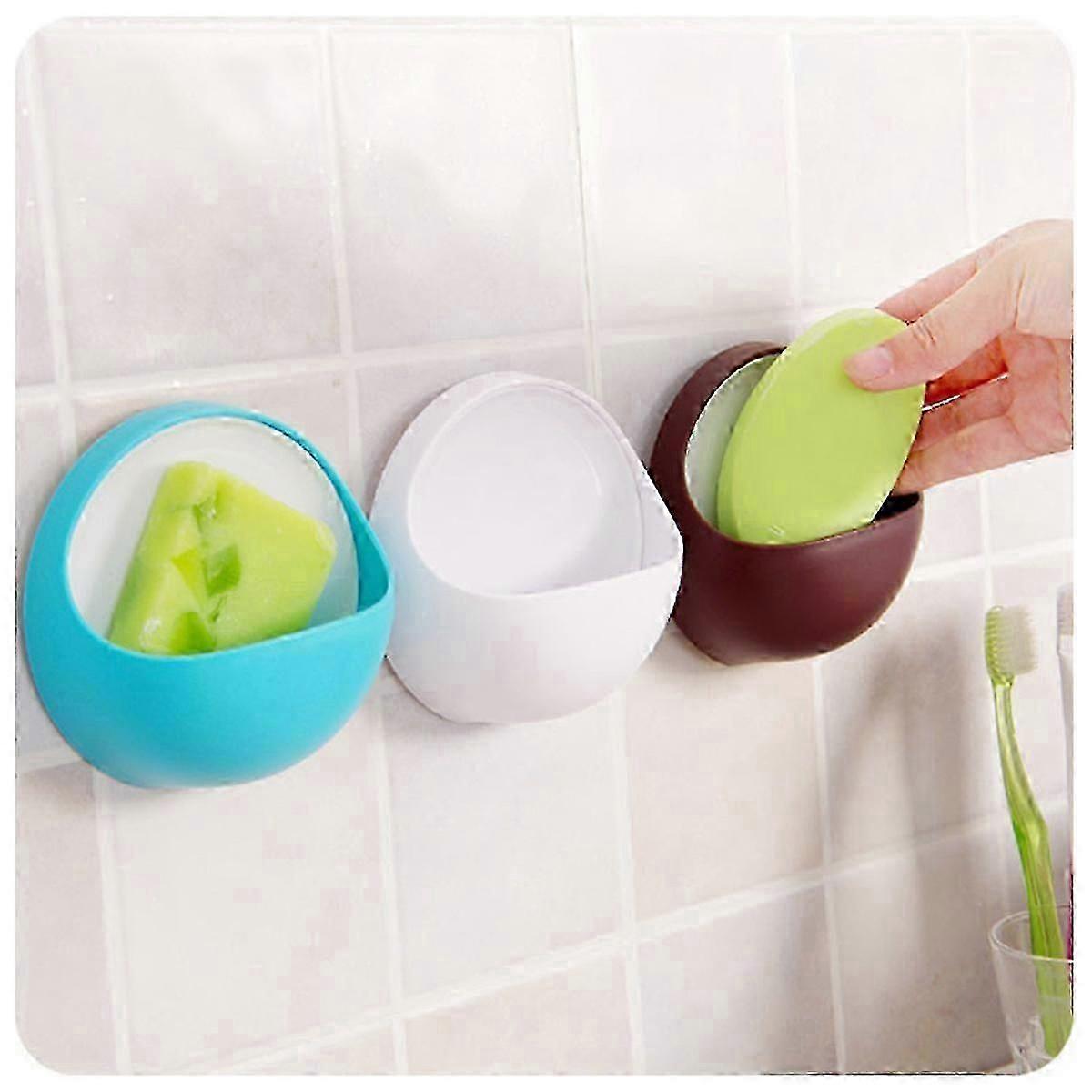 Plastic Soap Dish with Drain Function for Soap Wall-Mounted Coffee