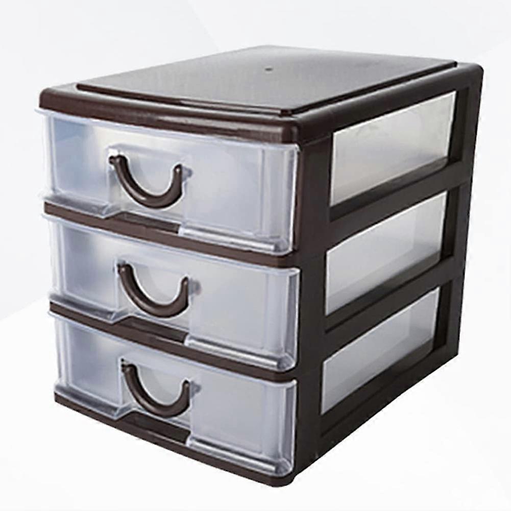 Multifunctional 3-Layer Plastic Drawer Storage Box with Translucent Design for Desktop Organization