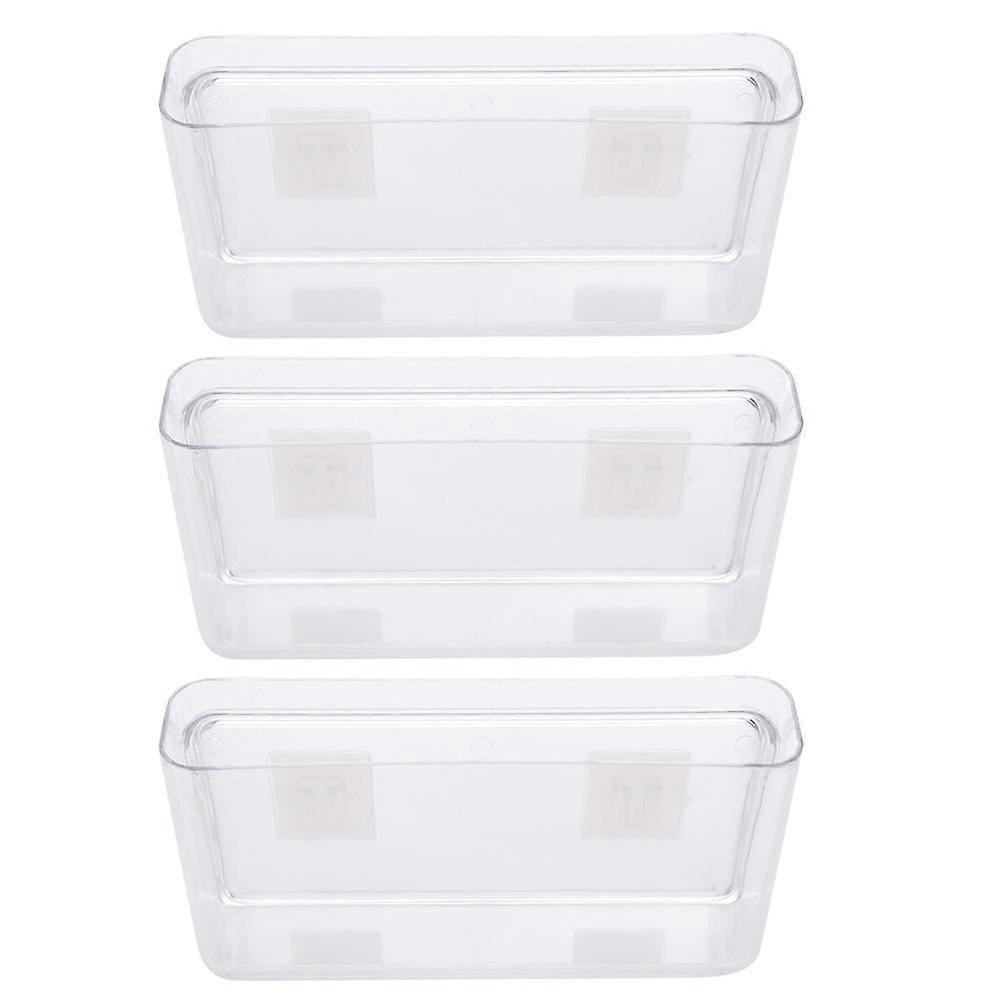 Wall-Mounted Plastic Storage Bin for Room Organization 3Pcs