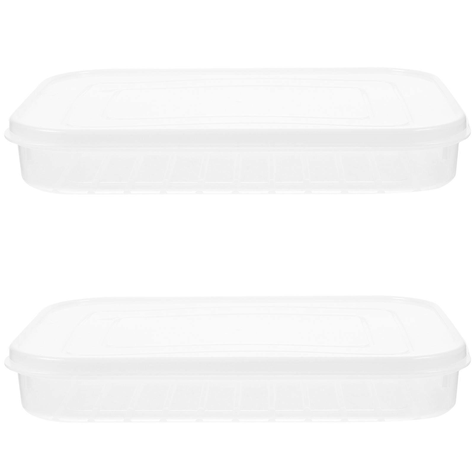 2Pcs Fridge Box Refrigerator Container Seafood Keeper Stackable Clear Storage Cases