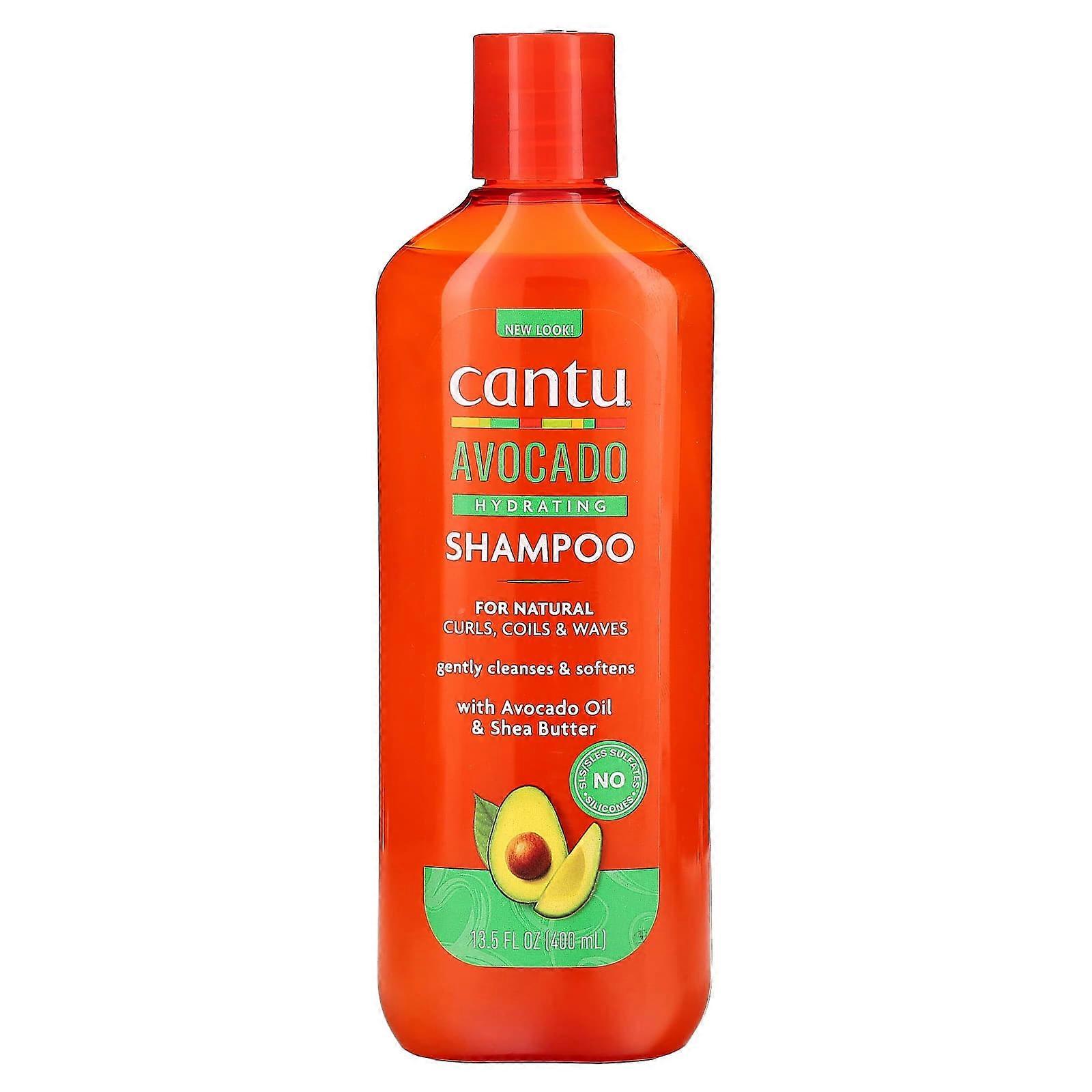 Cantu, Shampoo Hidratante de Abacate, Para Cachos, Ondas e Crespos Naturais, 400 ml (13,5 fl oz), Pacote com 3 unidades