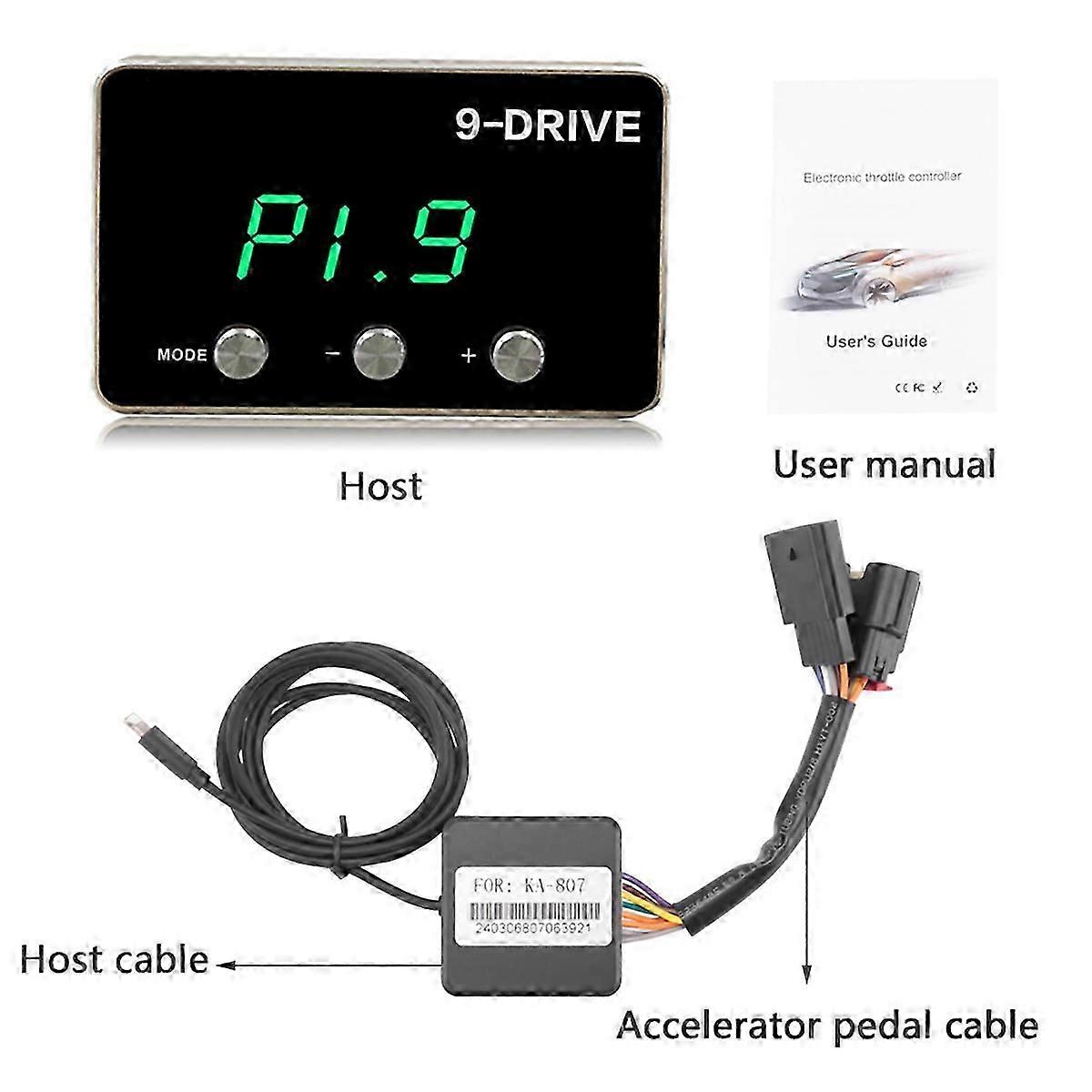 Electronic Throttle Controller, 9 Mode Pedal Accelerator, ABS, Faster Response, Plug-and-Play, Compatible with JK 2007-2018 RAM 1500 2009-2018