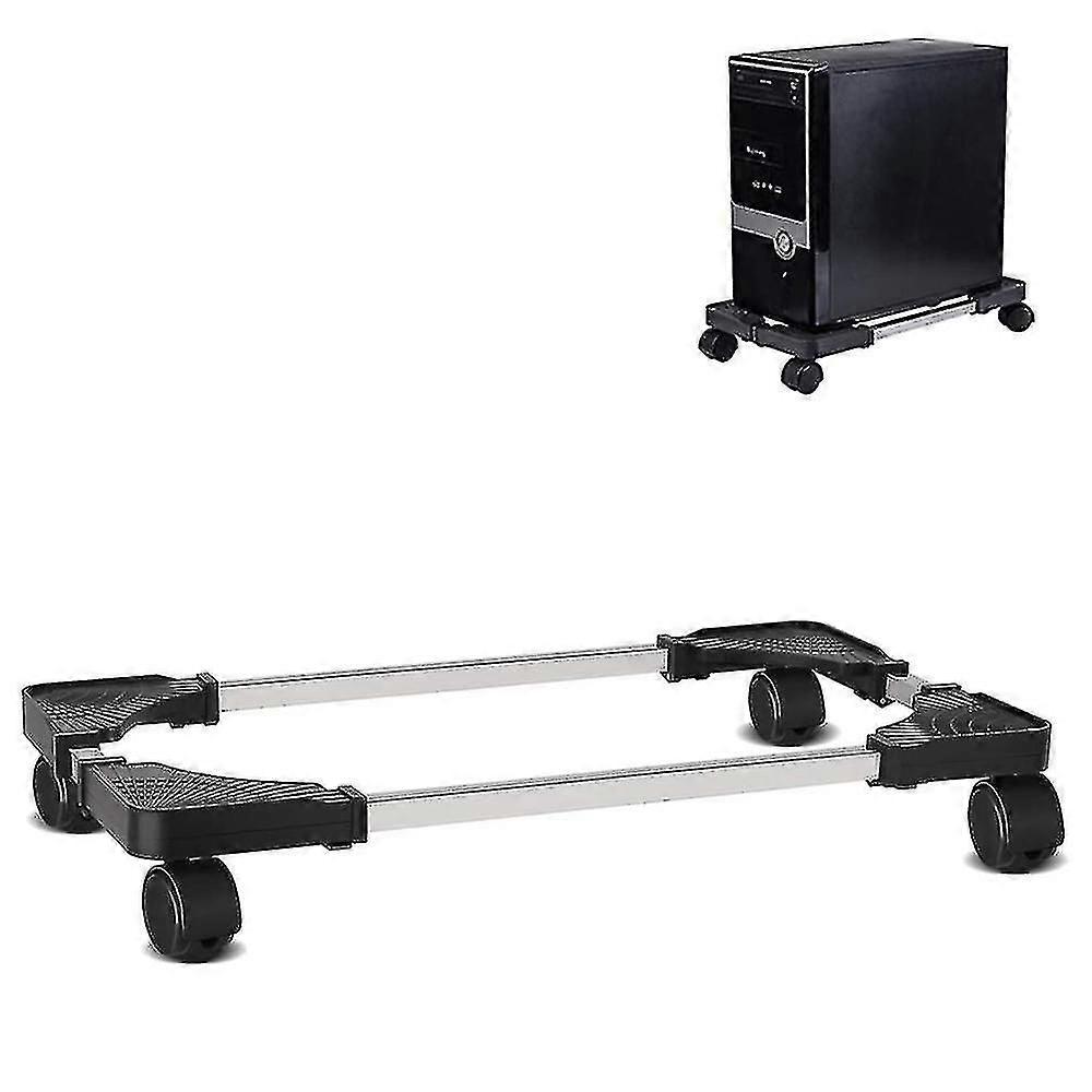 1 Pcs Mobile Cpu Stand Adjustable Computer Tower Stand With 4 Caster Wheels Fits