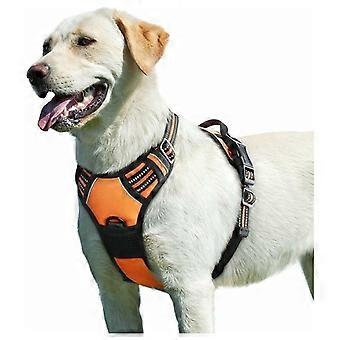 Orange, L,Dog Harness, Anti-Pull Harness for Adjustable Reflective Dogs, Easy to Put On, with Control Handle, Breathable Dog Harness, Durable, Harness