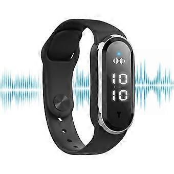 Dww-4 in 1 Black Ultrasonic Mosquito Repellent Bracelet, USB Rechargeable Bite-Proof Bracelet, Waterproof USB Rechargeable Insect Repellent for Childr