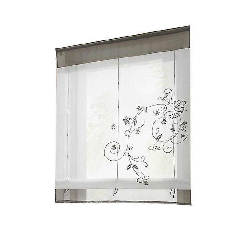 Roman Leaves Embroidered Window Screen Room Devider