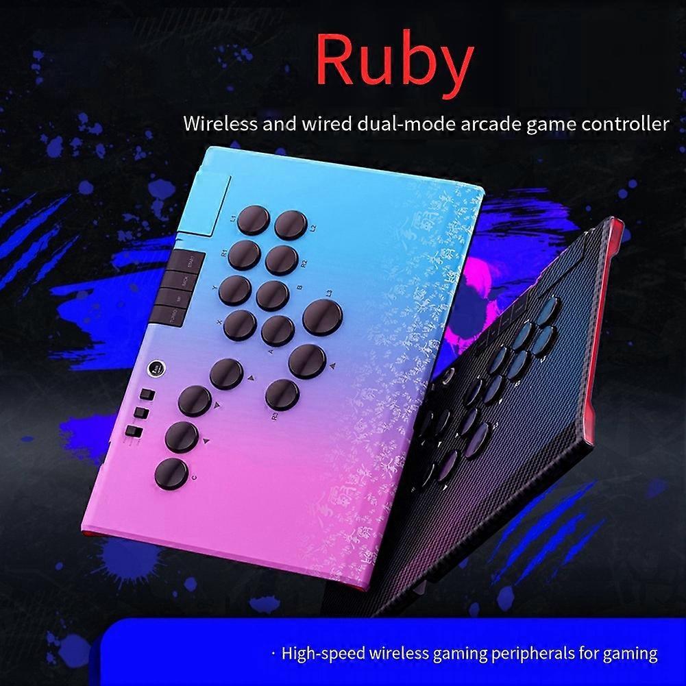 Wireless Arcade Controller Leverless Arcade 2.4G Wireless Connection Storage Bag for Android PC Steam