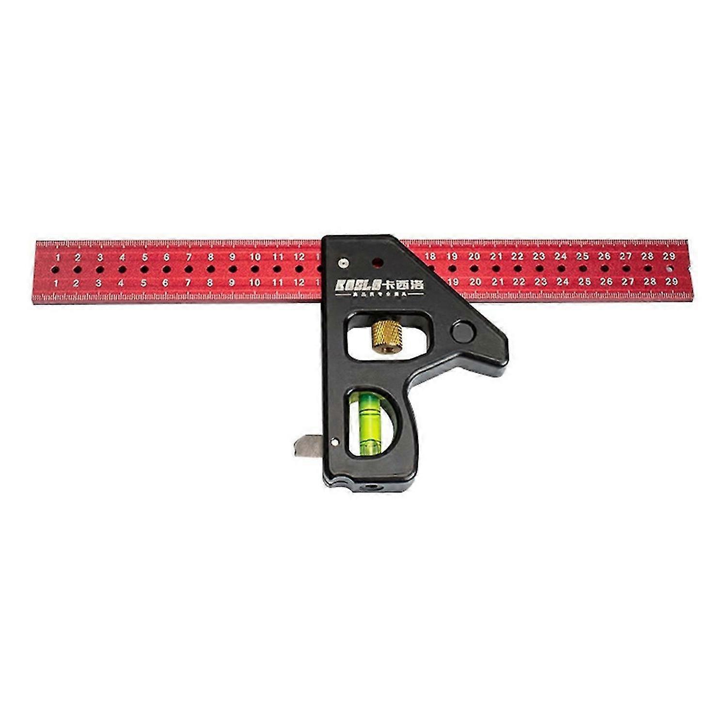 Woodworking Combined Square Angle Ruler 30cm Long Movable Angle Ruler