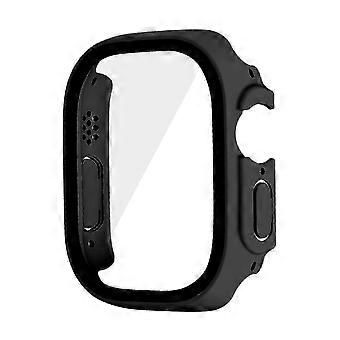 For Watch Ultra 49mm Hard PC Case with Tempered Glass Screen Protector - Waterproof Smart Watch Cover