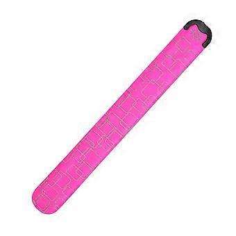 Rechargeable LED Running Armband with Dual Lighting Modes, Flexible Slap Design, Pink Safety Bracelet