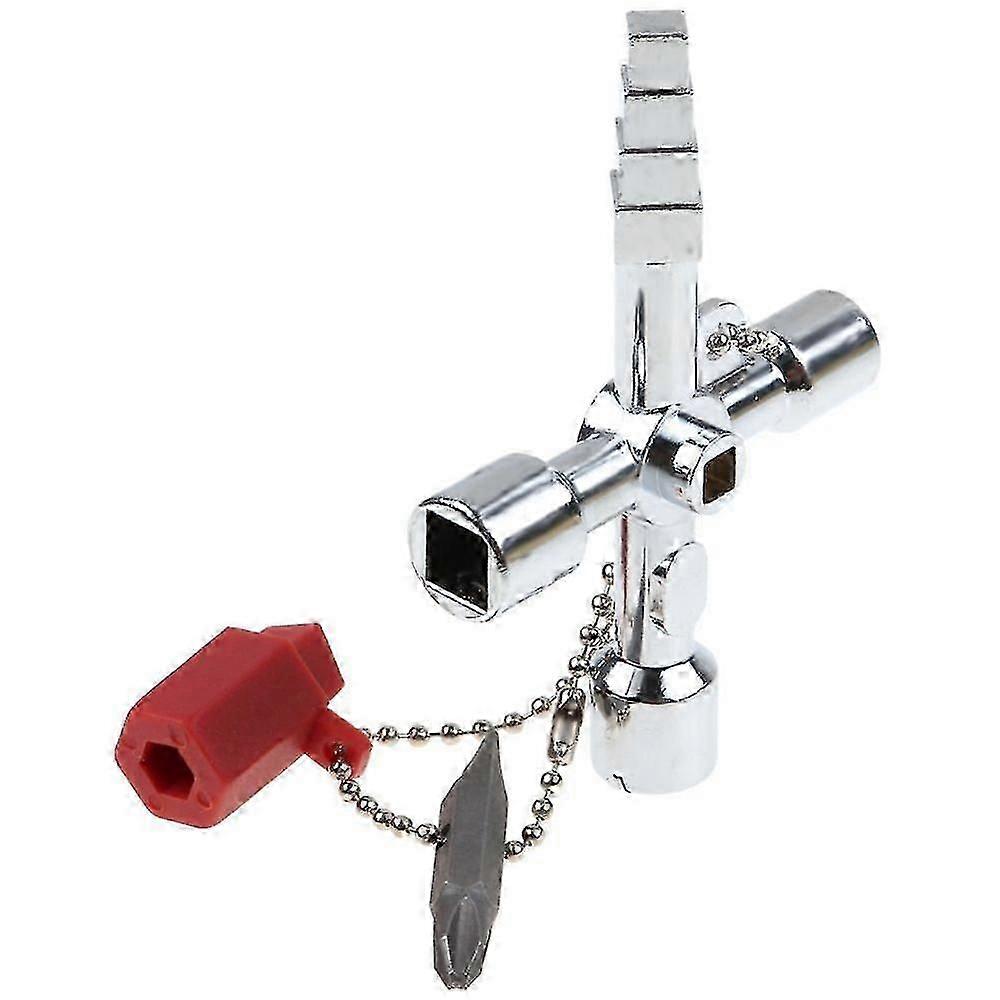 Universal Key With 5 Profiles, Triangular Key, Square Key, Switch Cabinet Key, Square, Triangular - Universal Key Silver1pcs