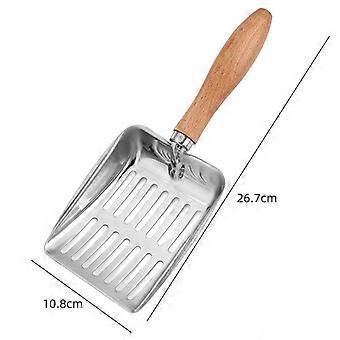 Pet Cat Waste Shovel Long Handle Stainless Steel Metal Shovel Litter Filter Garbage Sand Scoop Pet Cleaning Tool Cat Supplies