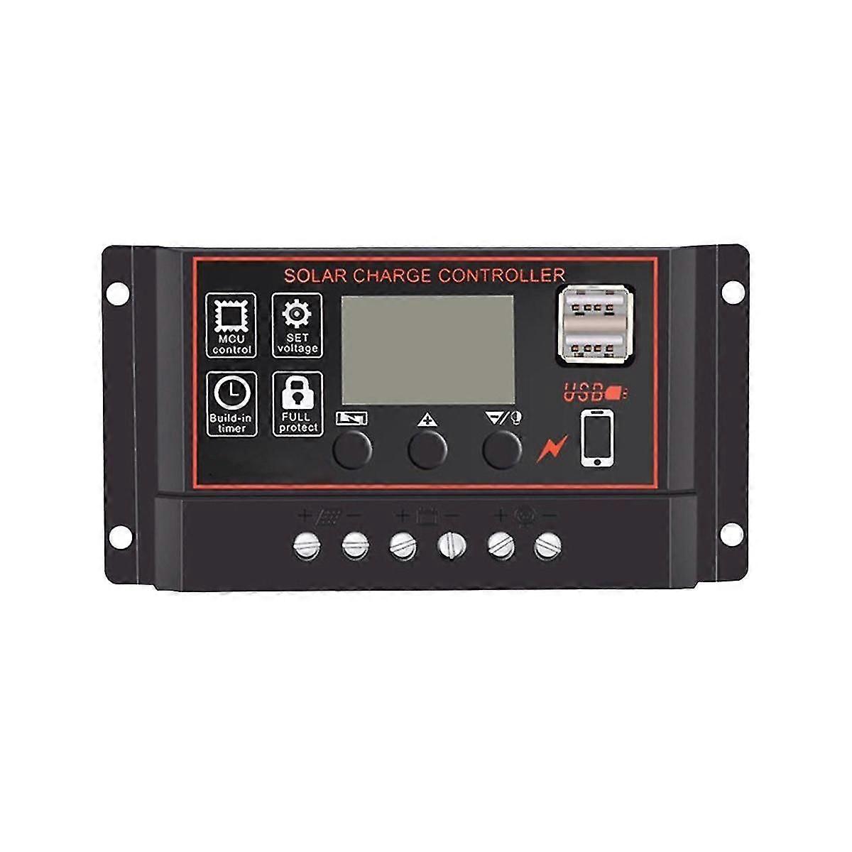 30a Solar Charge Controller Solar Panel Controller 12v 24v Lcd Display Solar Panel Battery Regulato
