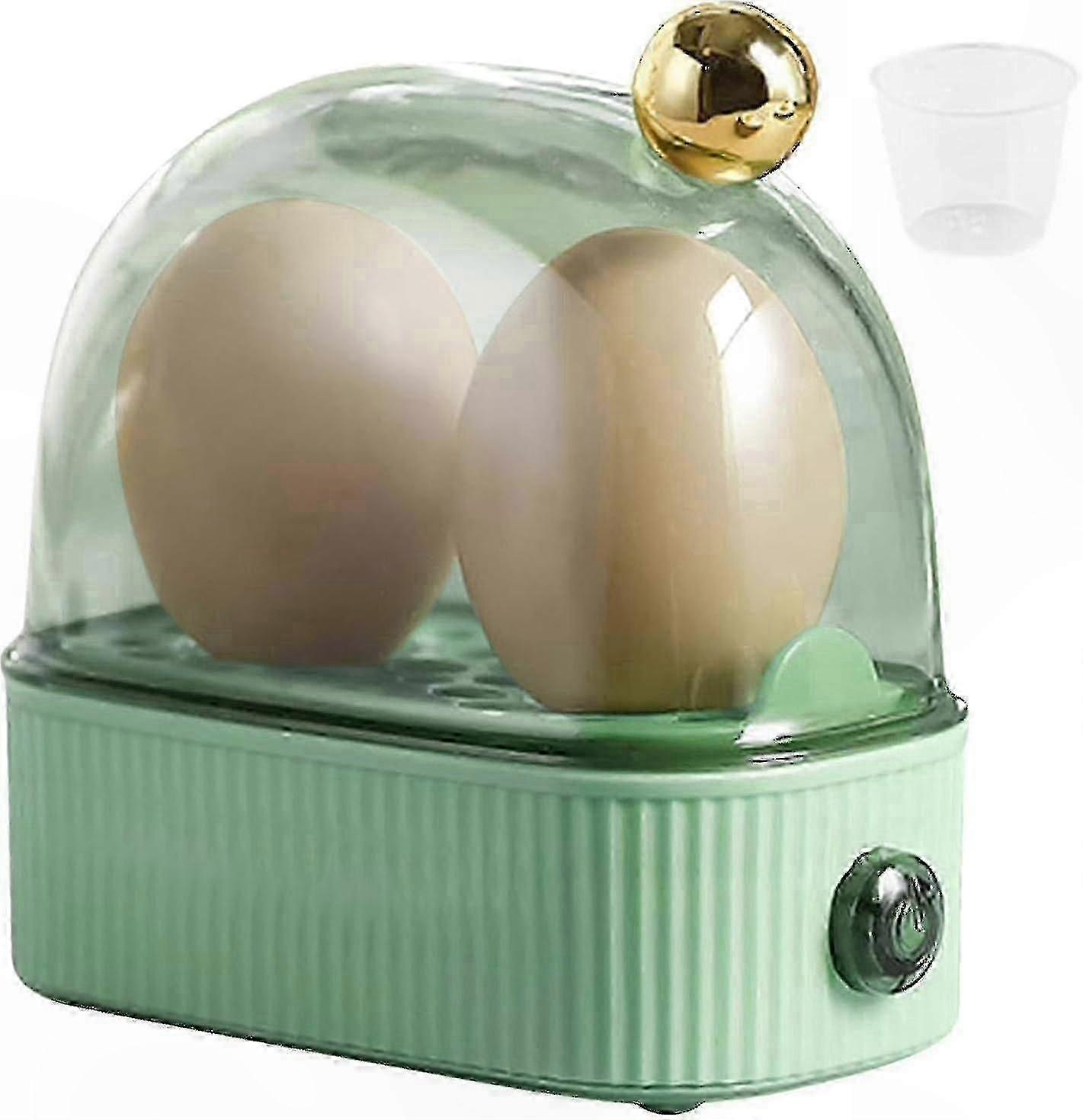 Compact Electric Egg Cooker for 2 Eggs, Steamer with Soft, Medium, Hard Boiling Options