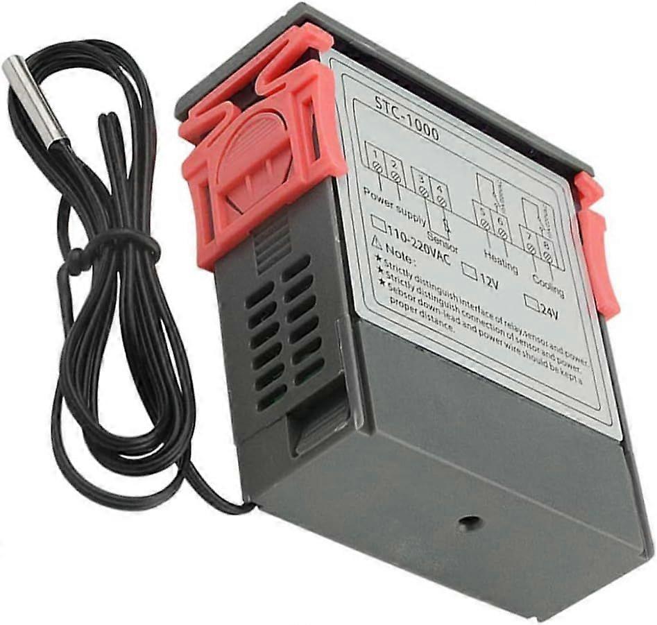 Temperature Controller Digital 110V-220V Temperature Controller Gas/Temperature Detector-Digital Temperature Control(1pc, black gray)