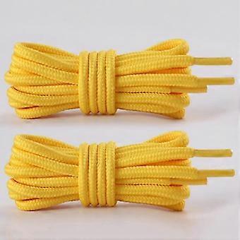Round athletic shoelaces, 4 length options, 1 pair (2 laces) — polyester blend material Yellow_S01