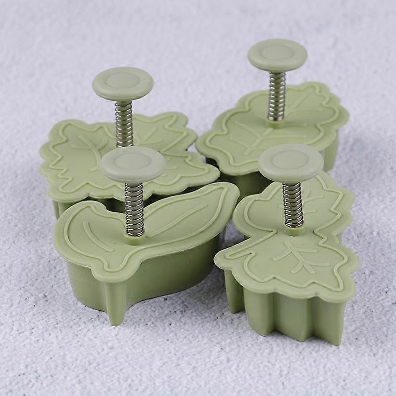 4Pcs/set DIY bake mold leaf shape 3D cookie cutter biscuit molds kitchen tool