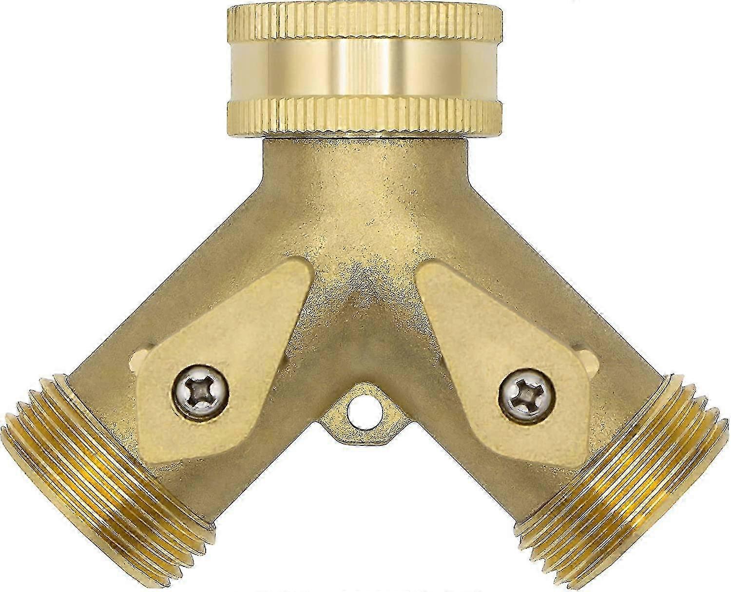 Brass Y-Splitter With Individual Shut-Offs
