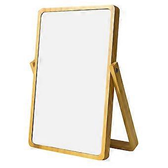 Creative Wood Makeup Mirror for Bedroom Use Yellow Home Table Mirror