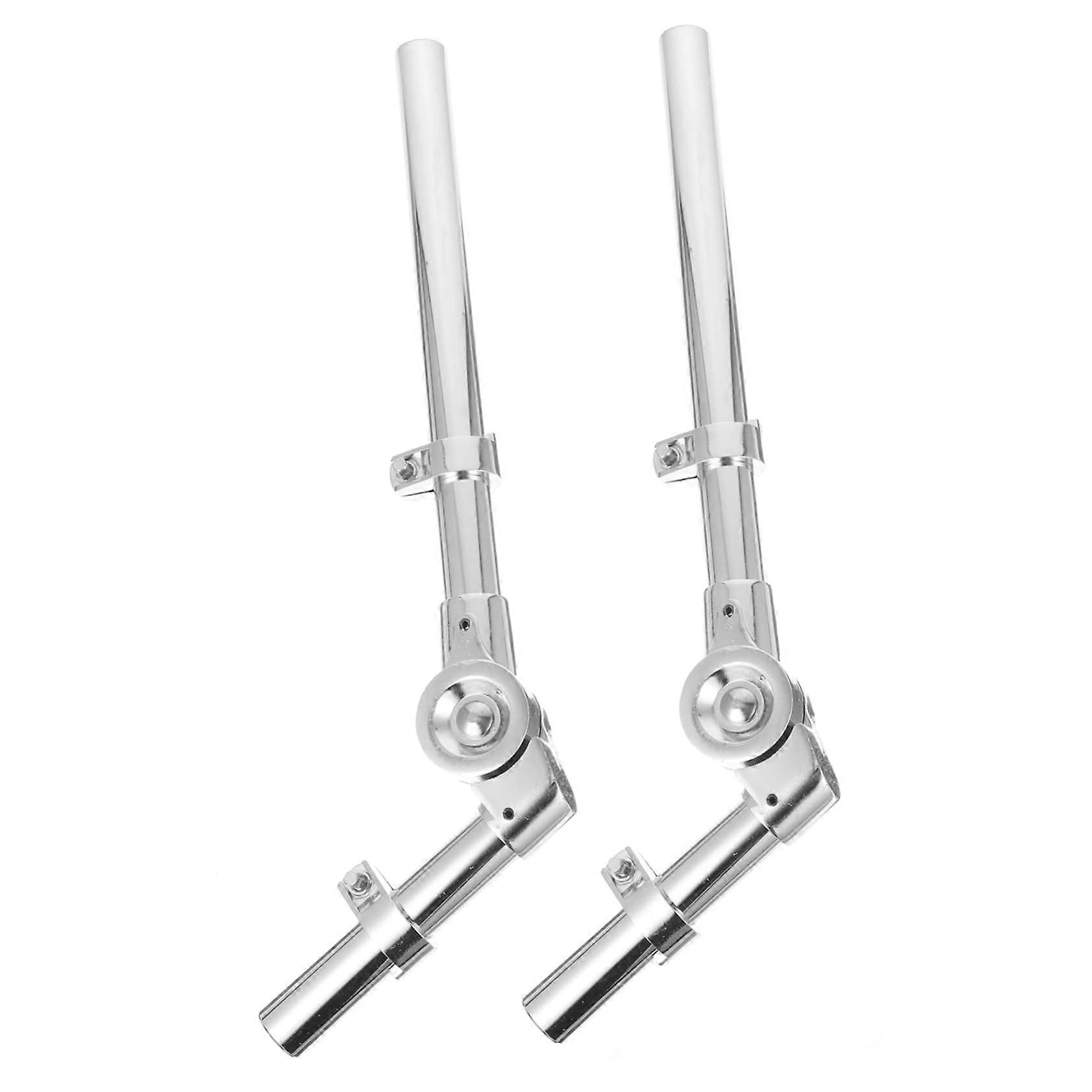Silver Tom Drum Stand Brackets Pair for Percussion Instrument Mounting and Performance Display