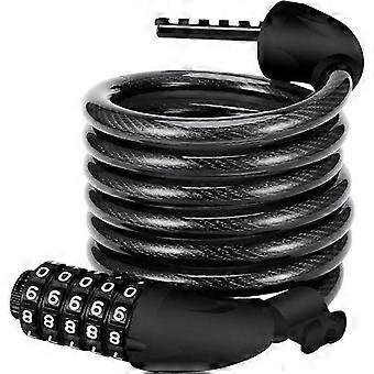 Bicycle Cable Lock 120cm x 12mm Anti Theft 5 Digit Combination for Scooter Motorcycle Gate Stroller