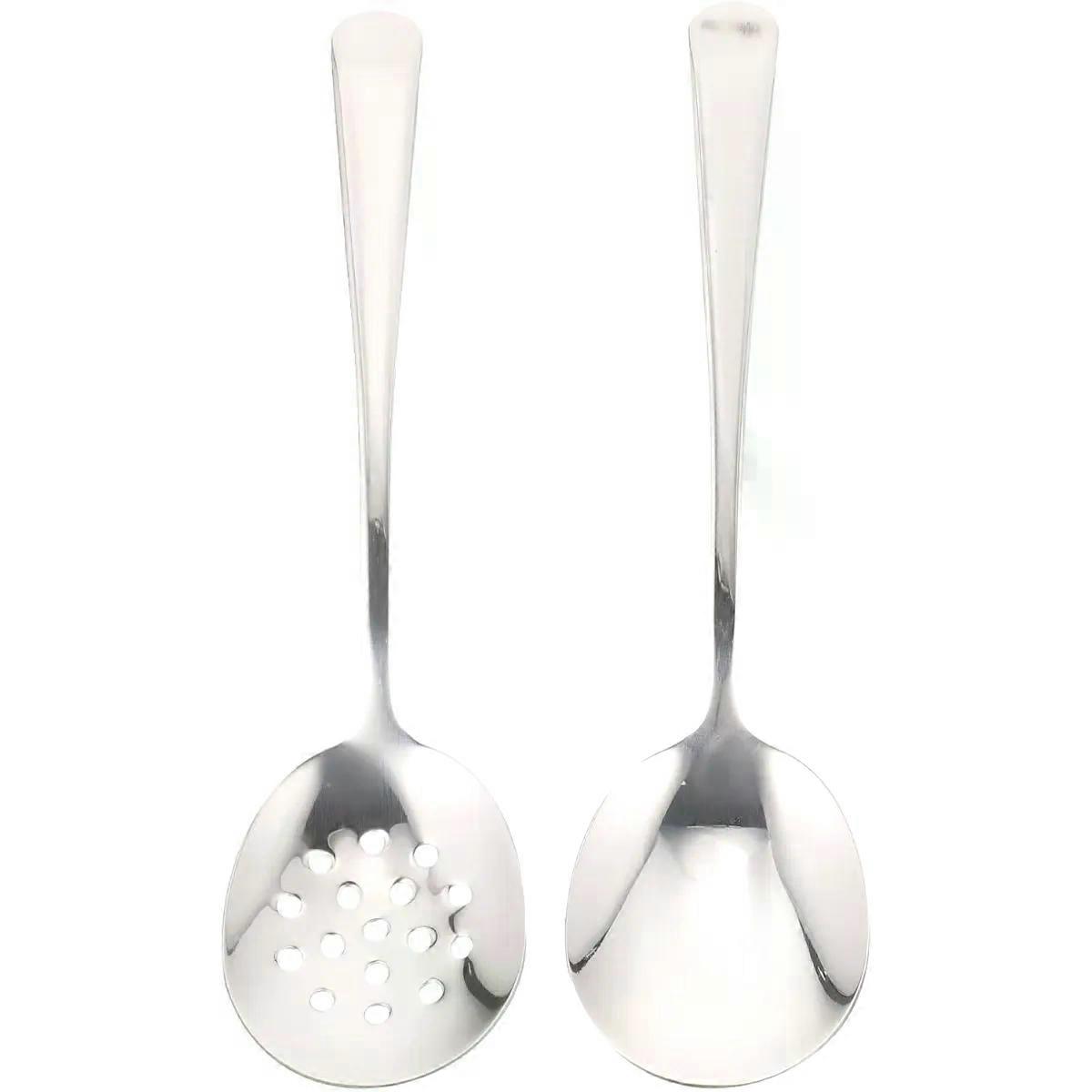 Serving Spoon Set 2pcs Stainless Steel for Kitchen Homes
