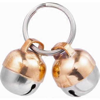 Extra Loud Copper Pet Bells for Cats and Small Dogs, Handmade Wildlife Safety Bell, Pet Tracker with Split Ring, 2 Pack, Small