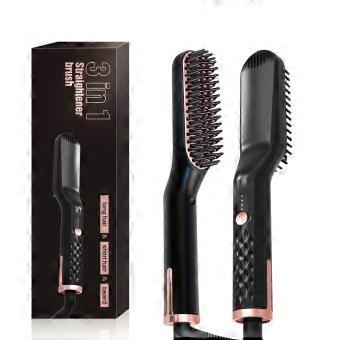 Ionic Hair Straightening Brush with Ceramic Plates, 10 Heat Levels, Frizz Fast Styling for Wet or Dry Hair