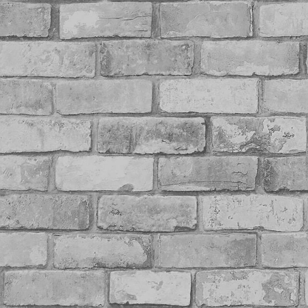 Grey Brick Glitter Vinyl Wallcovering