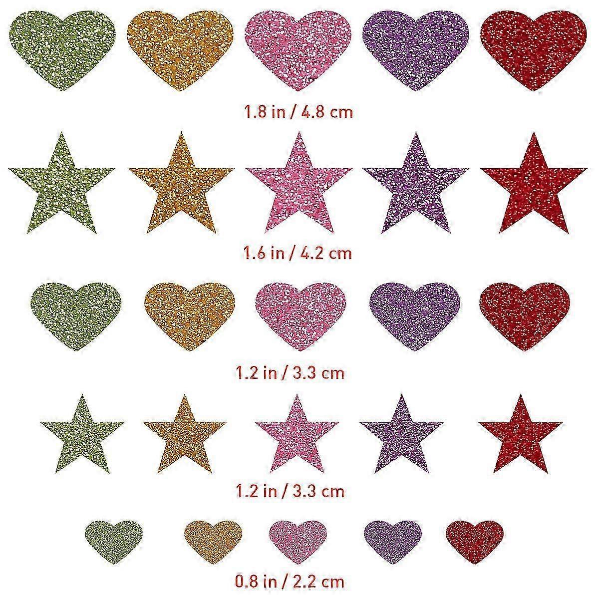 150Pcs Glitter Foam Shape Stickers