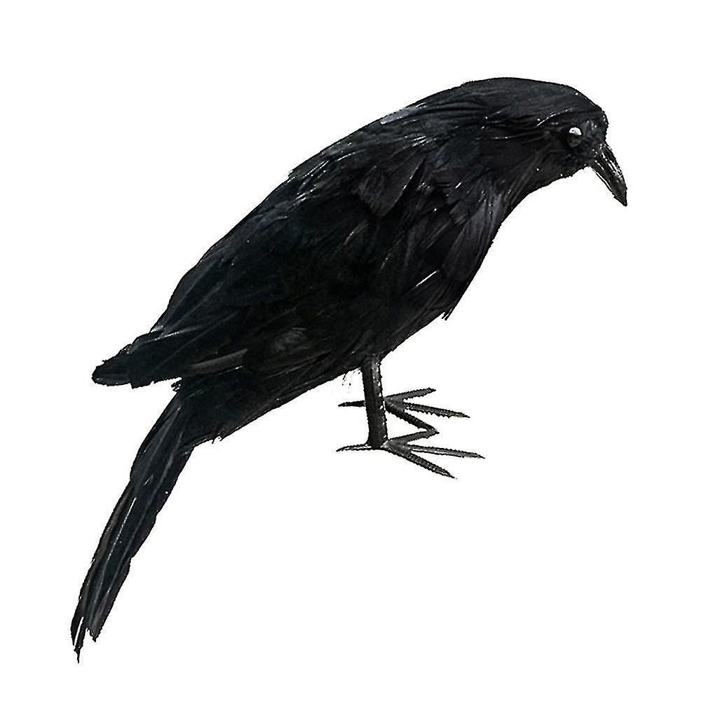 Simulation Black Crow Realistic Feather Crow Artificial Bird Raven Pro