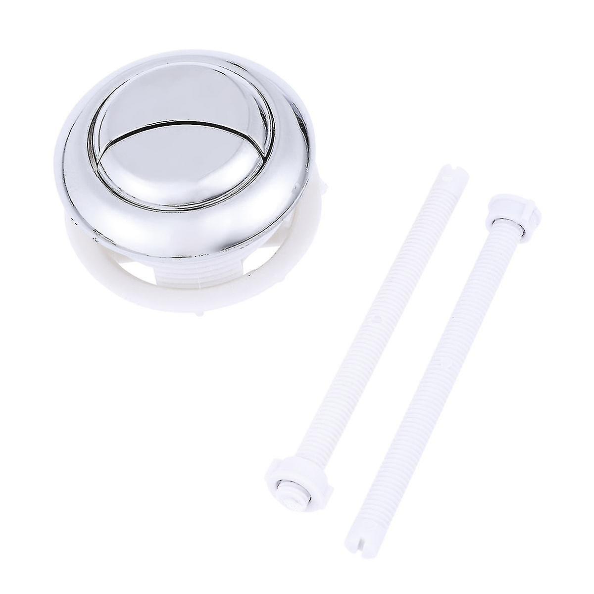 48mm Dual Flush Toilet Water Tank Push Buttons With Rods Toilet Accessory (silver)