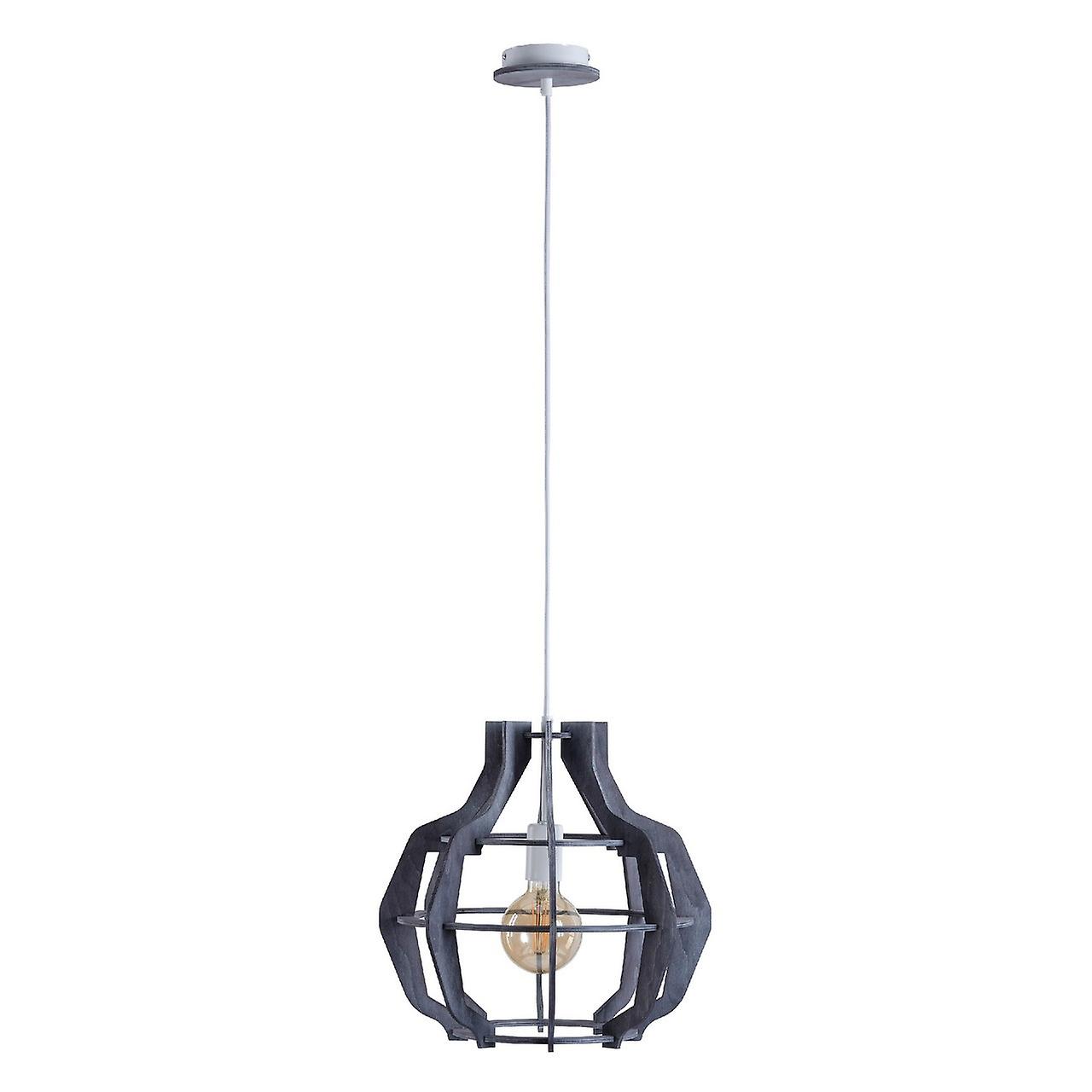 Keter Bento Wire Frame Pendant Ceiling Light Grey, 38.5cm, 1x E27