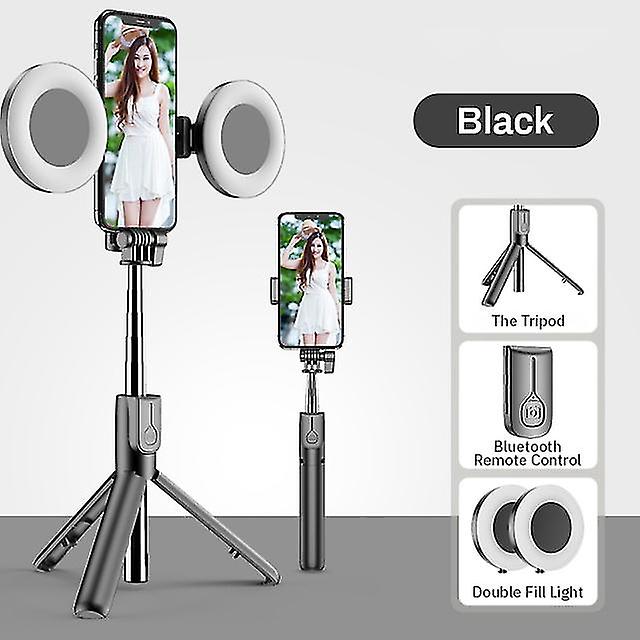 Wireless Bluetooth-compatible Selfie Stick With Led Ring Light Foldable Tripod Monopod For Iphone For Android Live Tripod