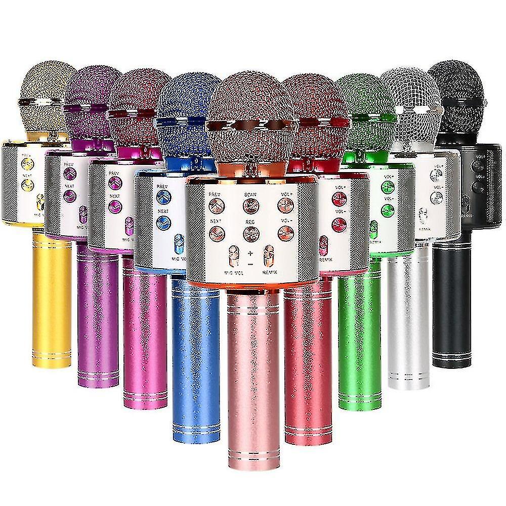 Ws858 Portable Bluetooth Karaoke Microphone Wireless Professional Speaker Home Ktv Handheld Microphone