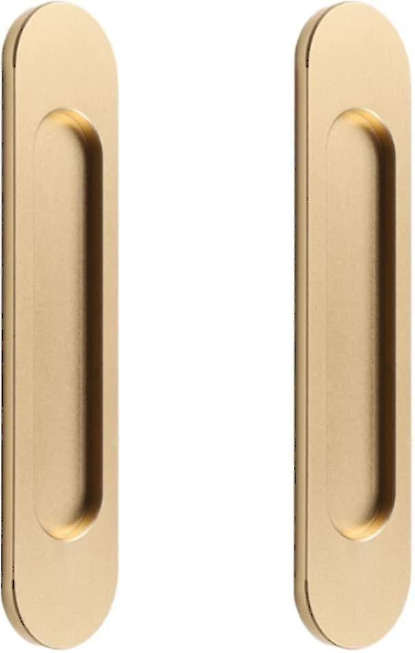 Wuzhou Door Pull Handle, Self-stick Oval Sliding Door Pulls(2pcs, Gold)